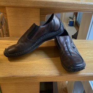 Rieker Antistress Loafers, Brown Leather,  Size 40 (9 - 9 1/2)